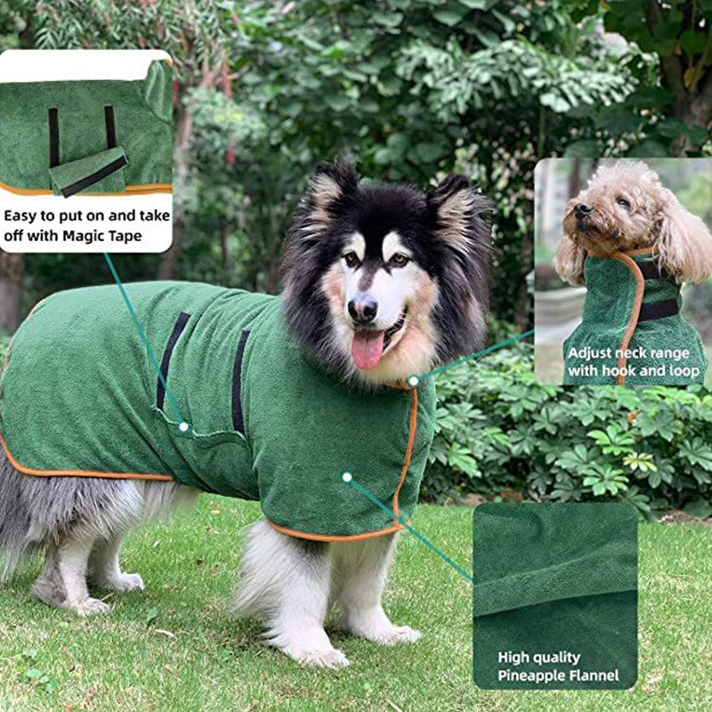 Pet Microfiber Fast-Dry Bathrobe