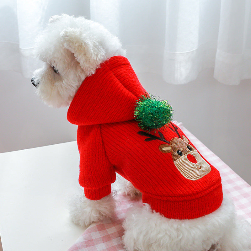 New Year Christmas Elk Couple Pet Dress and Hoodie