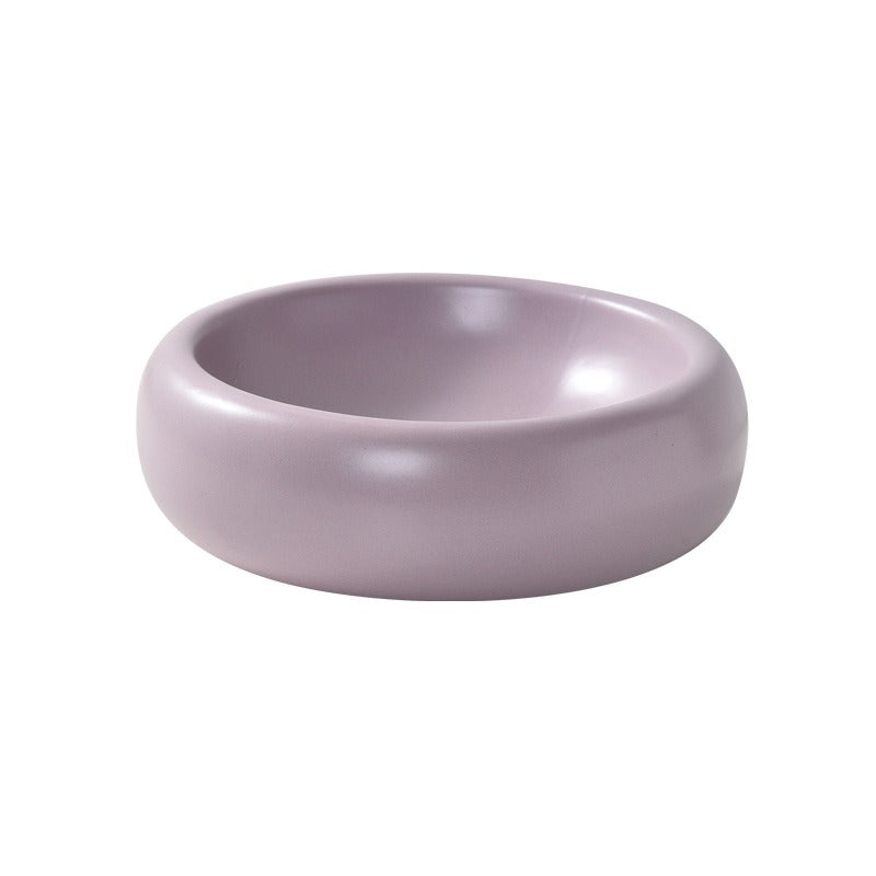 Ceramic Elevated Cat Food Bowl - Wide Mouth