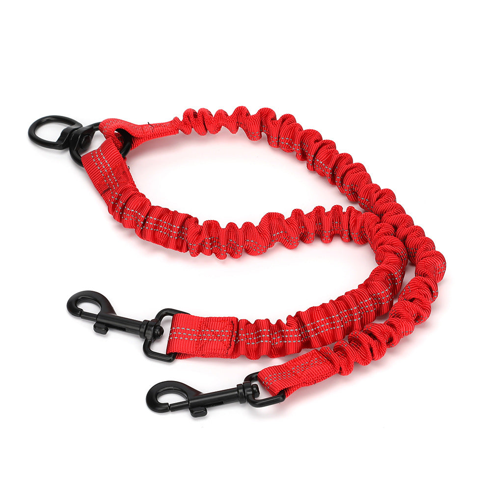 Reflective Double Head Strap for Dogs (One Drag Two)