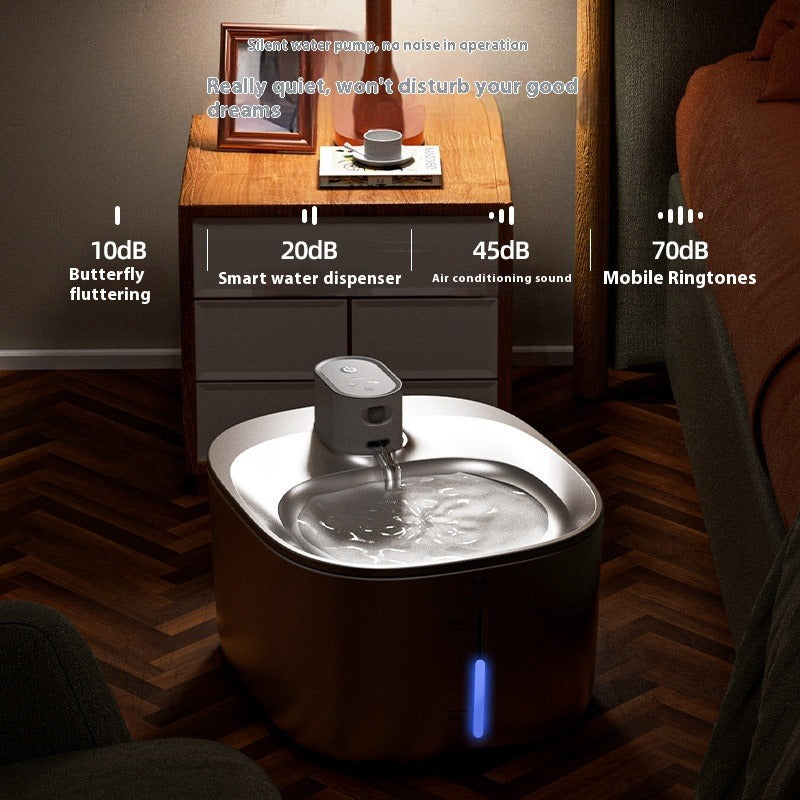 Smart Stainless Steel Wireless Pet Water Fountain
