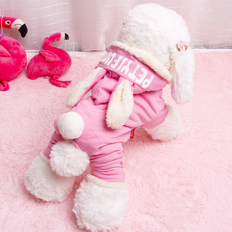 Thick Autumn/Winter Pet Bunny Outfit for Dogs