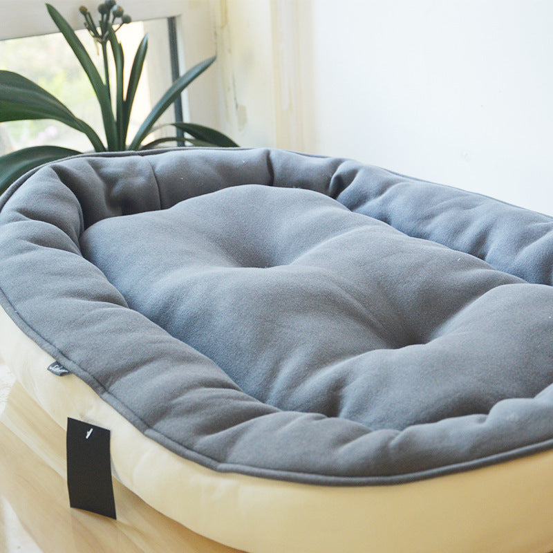 Premium Thick Plush Round Dog Bed for Fall/Winter