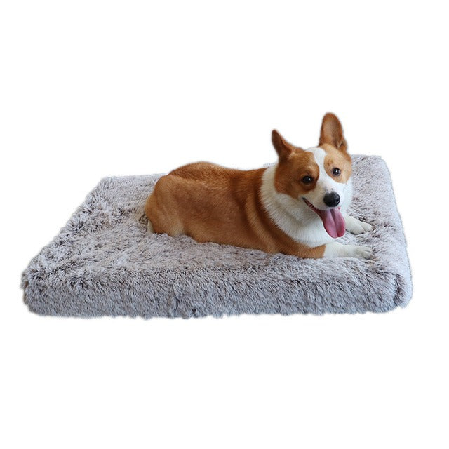 Plush Square Pet Bed for Dogs and Cats