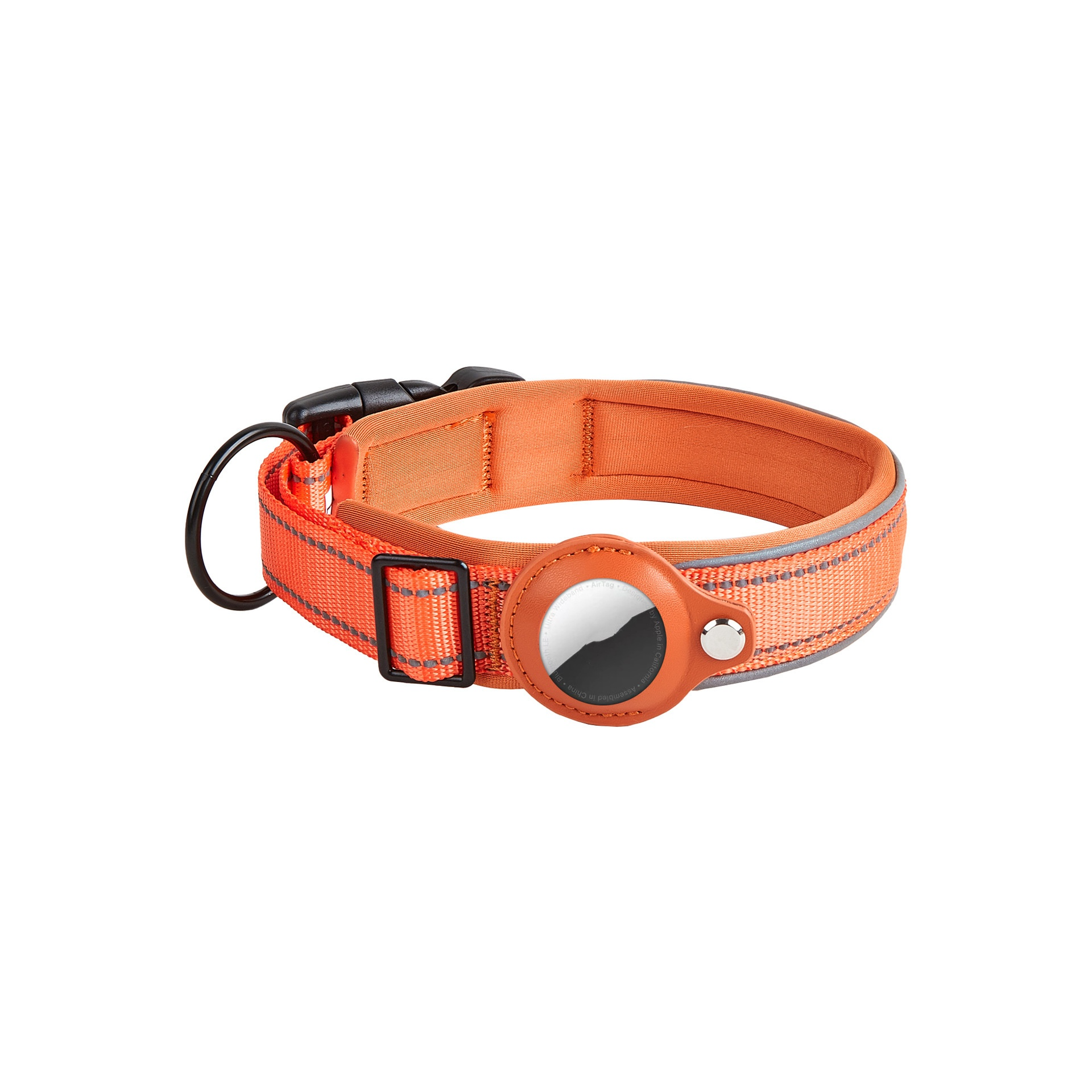 Leather Dog Cat Traction Collar For Airtags Location Tracker