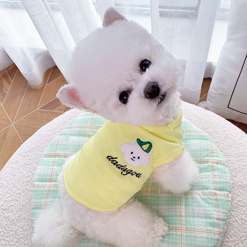 Cute Sleeveless Dog Vest for Spring and Summer Wear