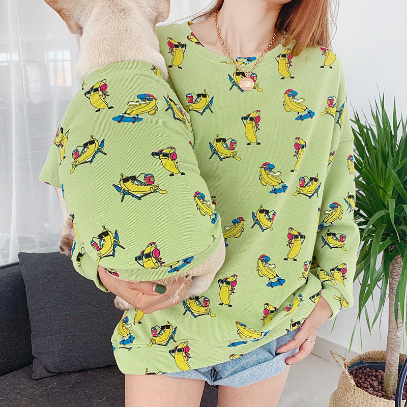 Pet Dog and Cat Cartoon Hoodie for Spring and Autumn