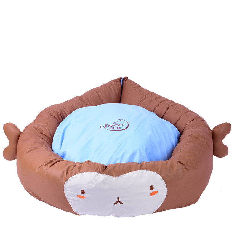 PINCO Teddy Dog Cat Bed - Washable Cartoon Design