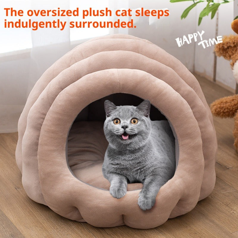 Fully Enclosed Cat Bed for All Seasons