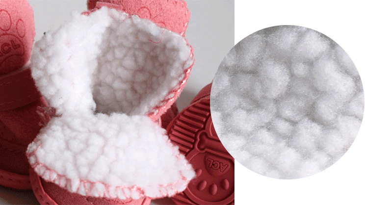 Dog Shoes for Pets, Fleece Snow Boots in Khaki & Pink