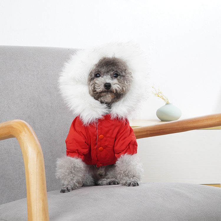 Dog Cotton Winter Clothes with Thick Velvet Lining