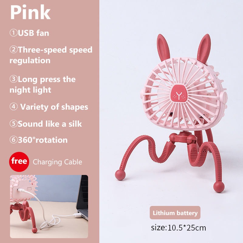 500mAh USB Rechargeable Mini Stroller Fan