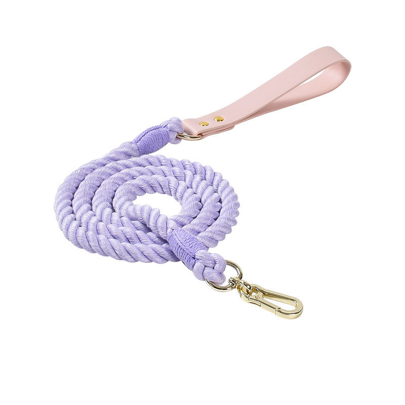 Adjustable Rainbow Traction Rope Collar for Dogs