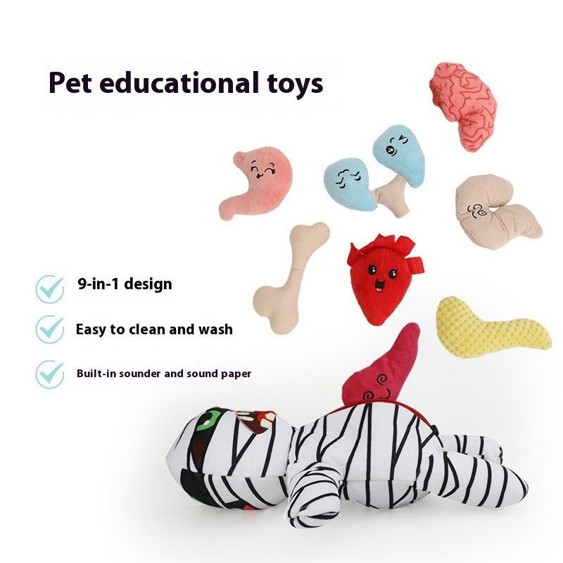 Plush Mummy Pet Food Hiding Toy Set