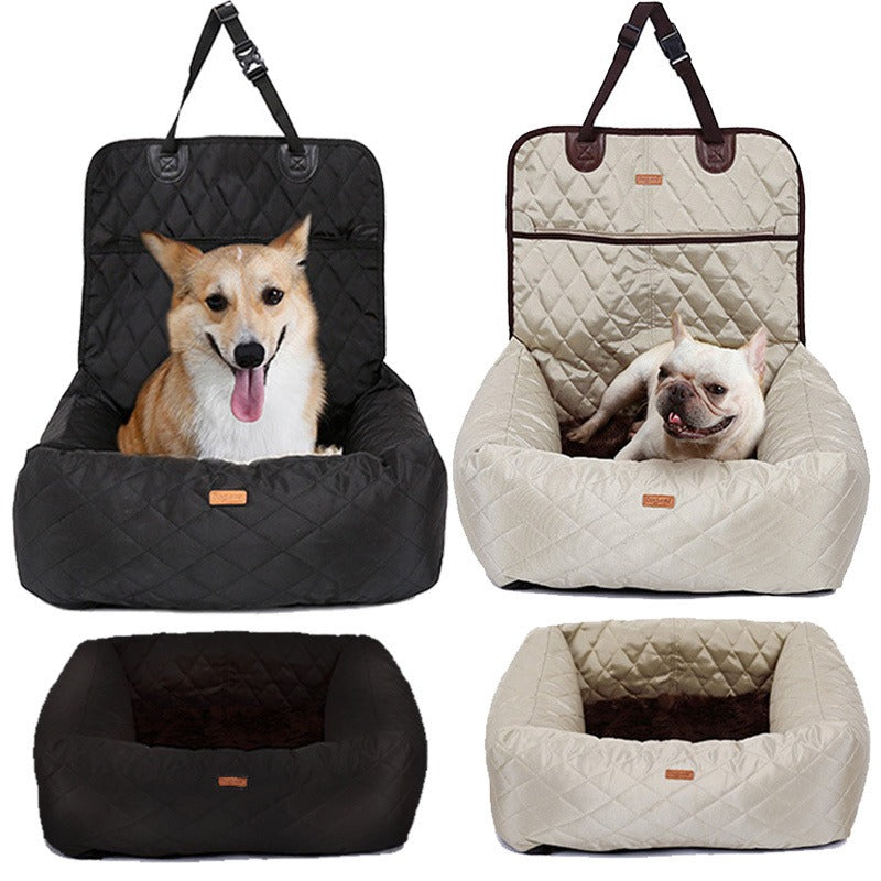2-in-1 Foldable Dog Car Seat and Pet Bed