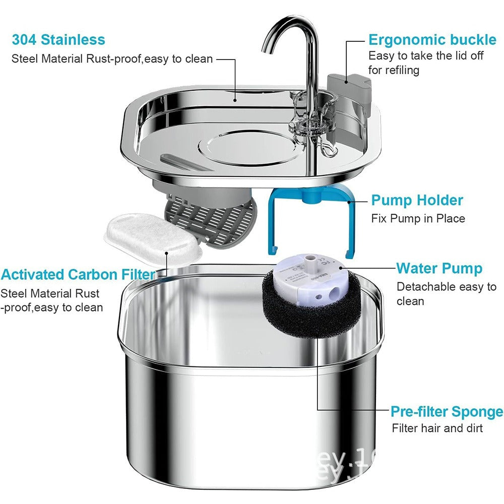 3.2L Stainless Steel Pet Water Dispenser