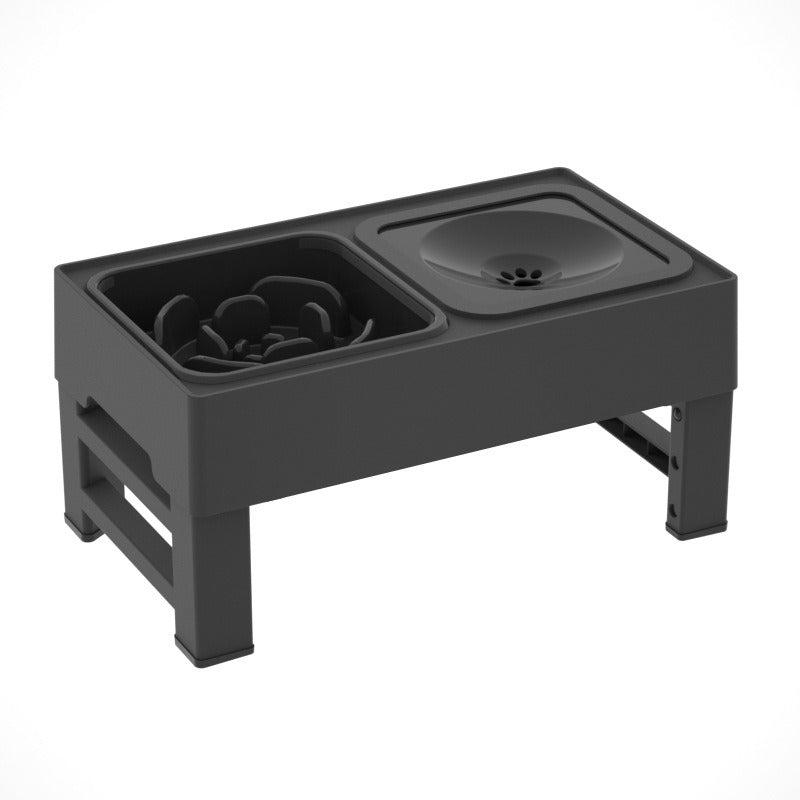 Adjustable Elevated Dog Bowl with Slow Feeder