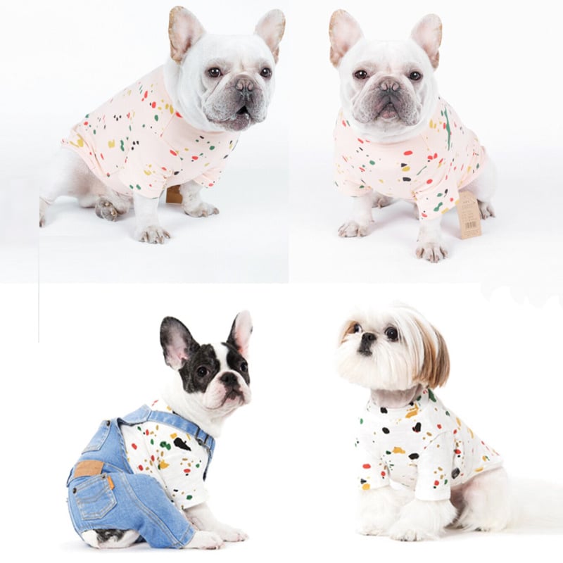 Casual Cotton Spray Paint Graffiti T-shirt for Dogs