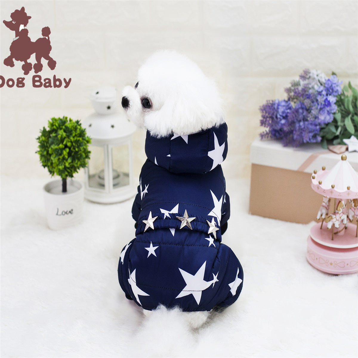 Thick Cotton-Padded Poodle Dog Clothes for Winter
