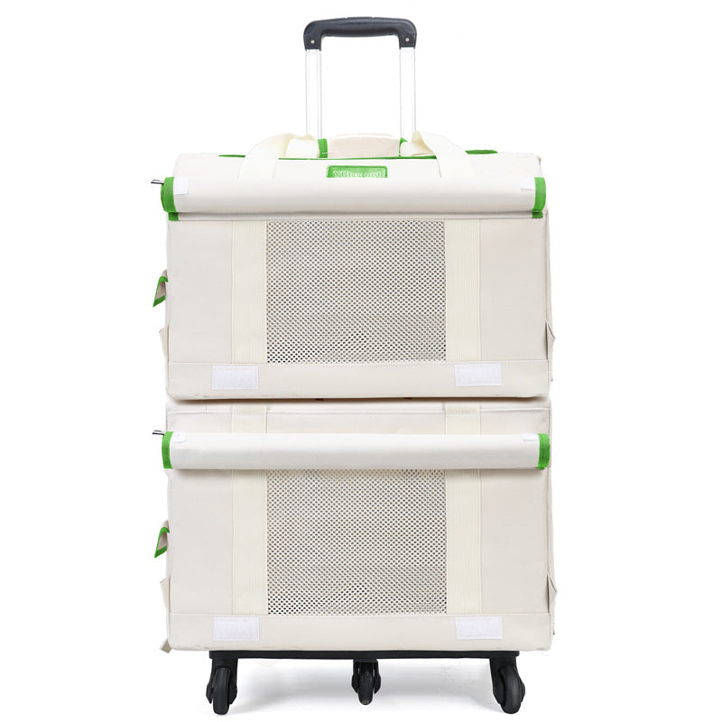 Double-Decker Pet Trolley Cat Carrier