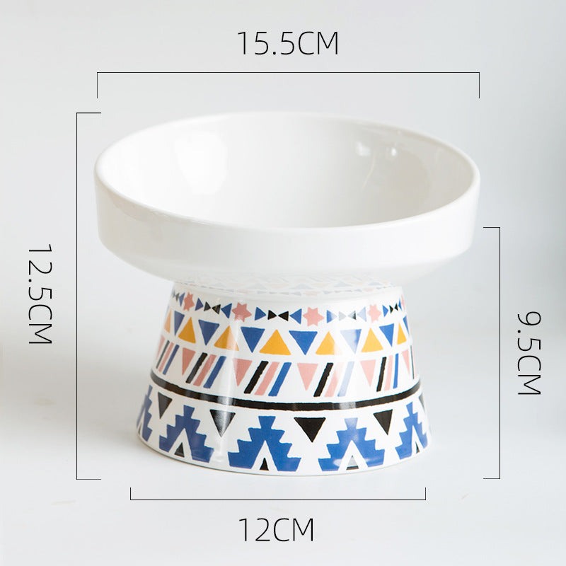 Ceramic Cat Bowl with Elevated Design for Pet Feeding