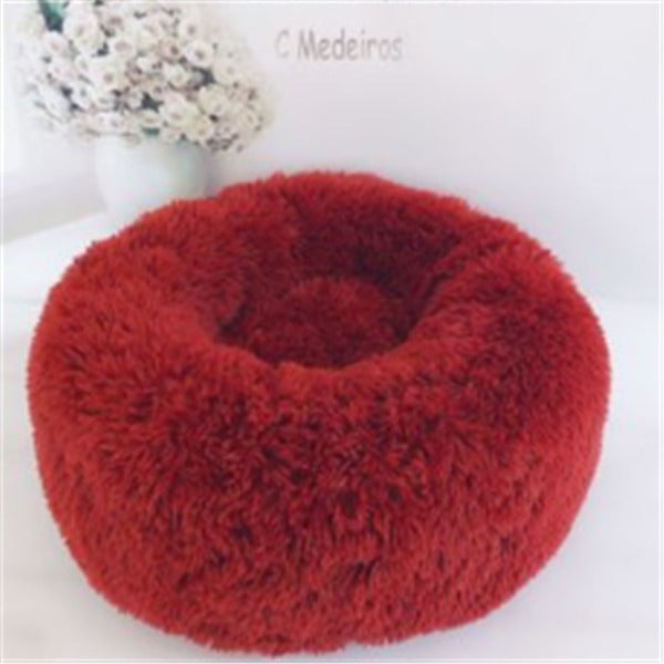 Round Plush Cat & Dog Bed