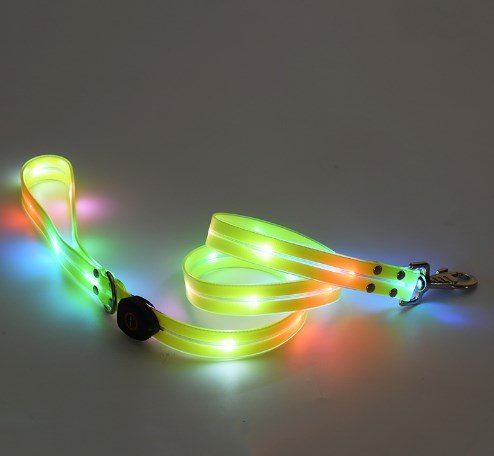 Rechargeable LED Luminous Nylon Pet Collar & Tow Rope