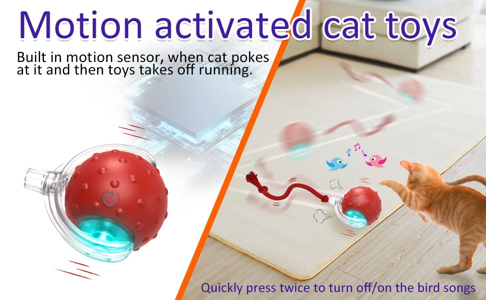 Interactive Motion Cat Toy with Sound - Red