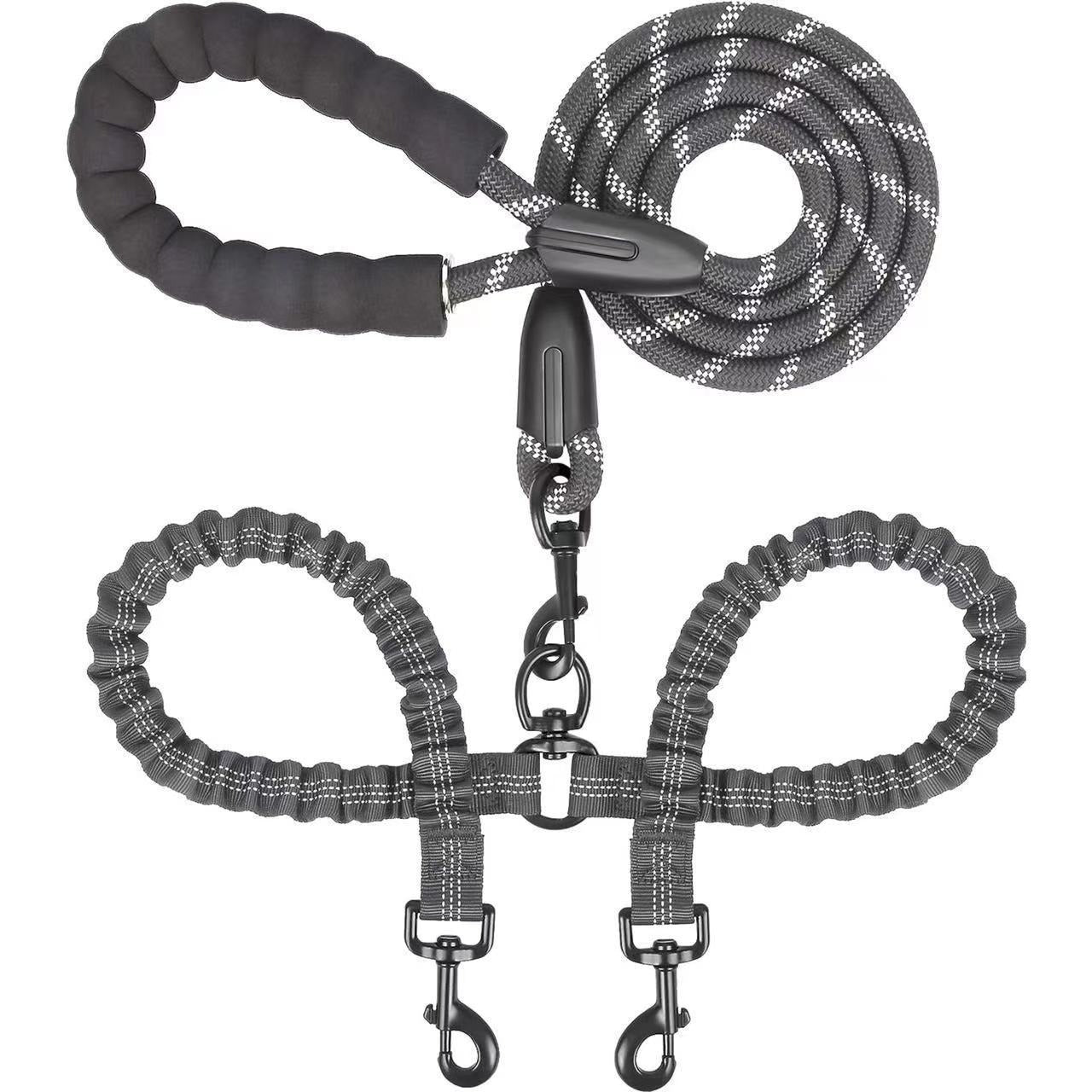 Dual Dog Retractable Leash Nylon Anti-Pull