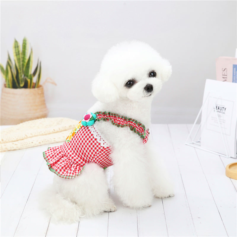 Summer Floral Sling Skirt for Small Dogs and Pets