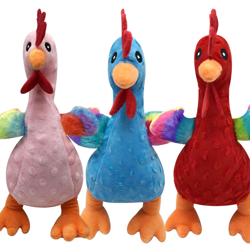 Interactive Plush Toy Chicken with Squeak (3 Colors)