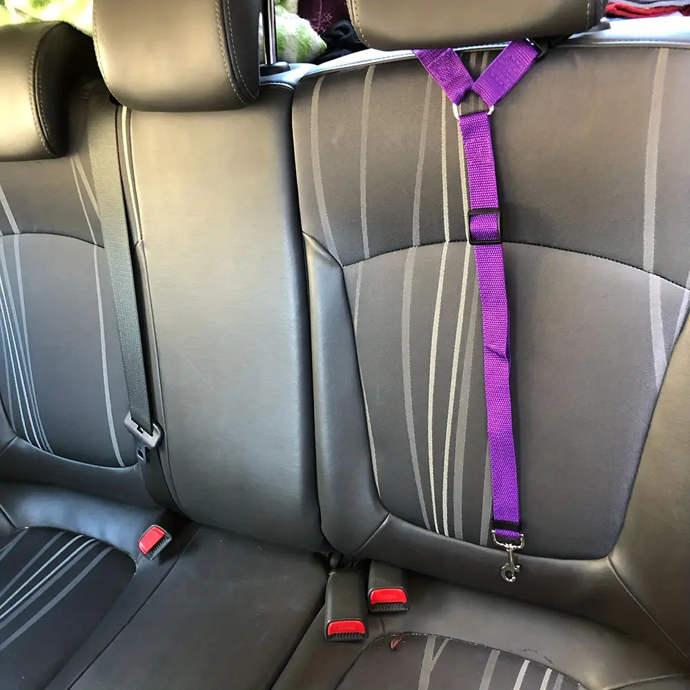 Adjustable 2-in-1 Pet Car Seat Belt & Leash
