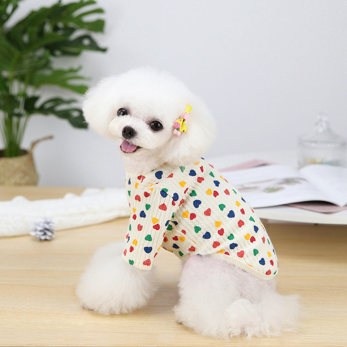 Pet Two-Legged Color Love Bottoming Shirt