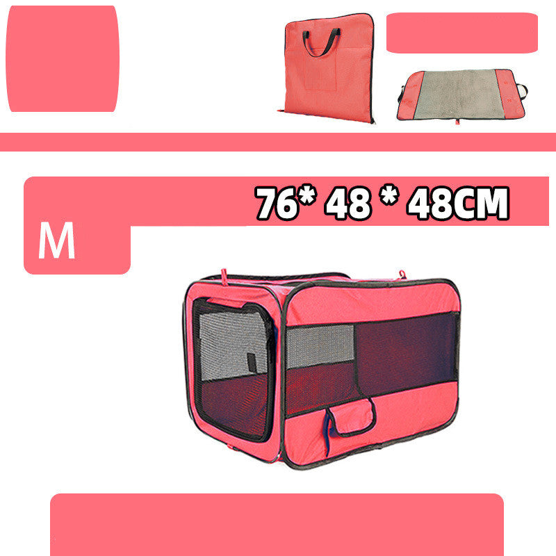 Portable Folding Pet Travel Carrier with Safety Zippers