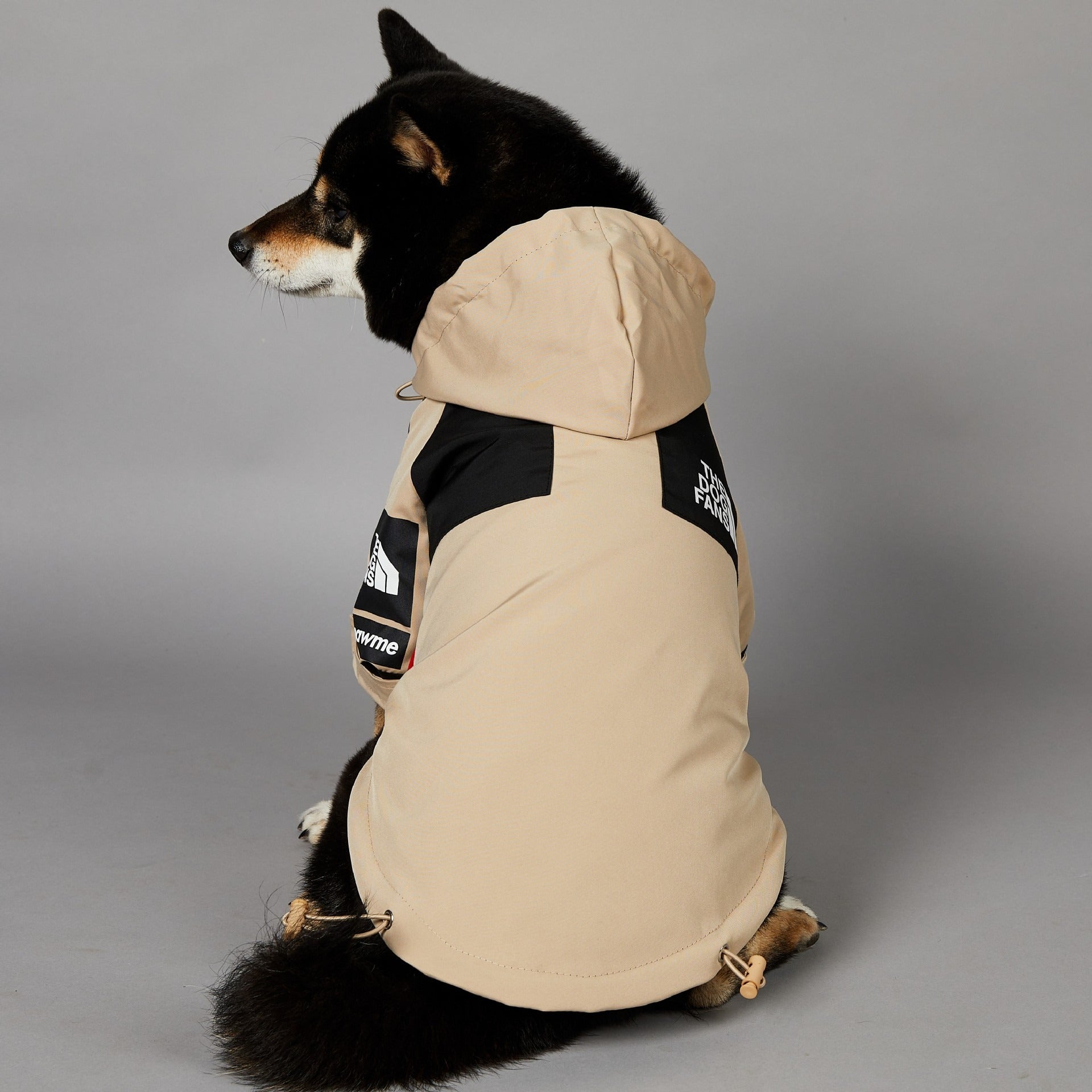 Large Dog Windproof Khaki Raincoat