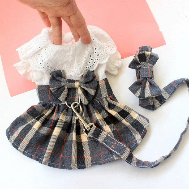 Dog Thin Skirt with Drawstring for Chest and Back