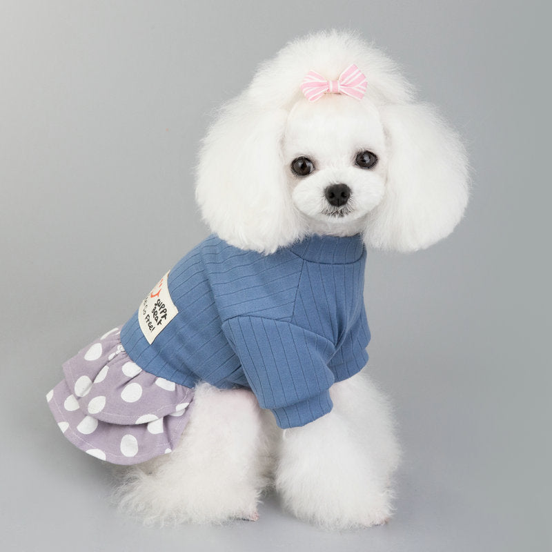 Cute Smiley Polka Dot Dress for Pets