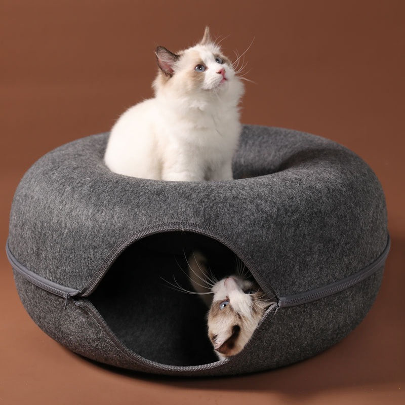 Four Seasons Woolen Felt Cat Nest Tunnel