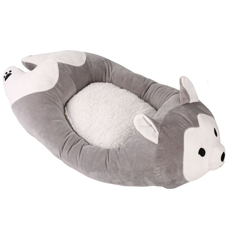 Cute Shiba Inu & Husky Cartoon Pet Bed for All Seasons