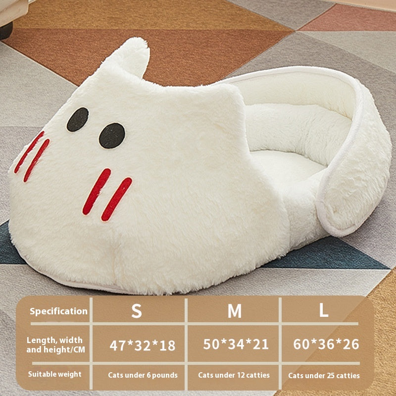 Four-Season Plush Cat Bed