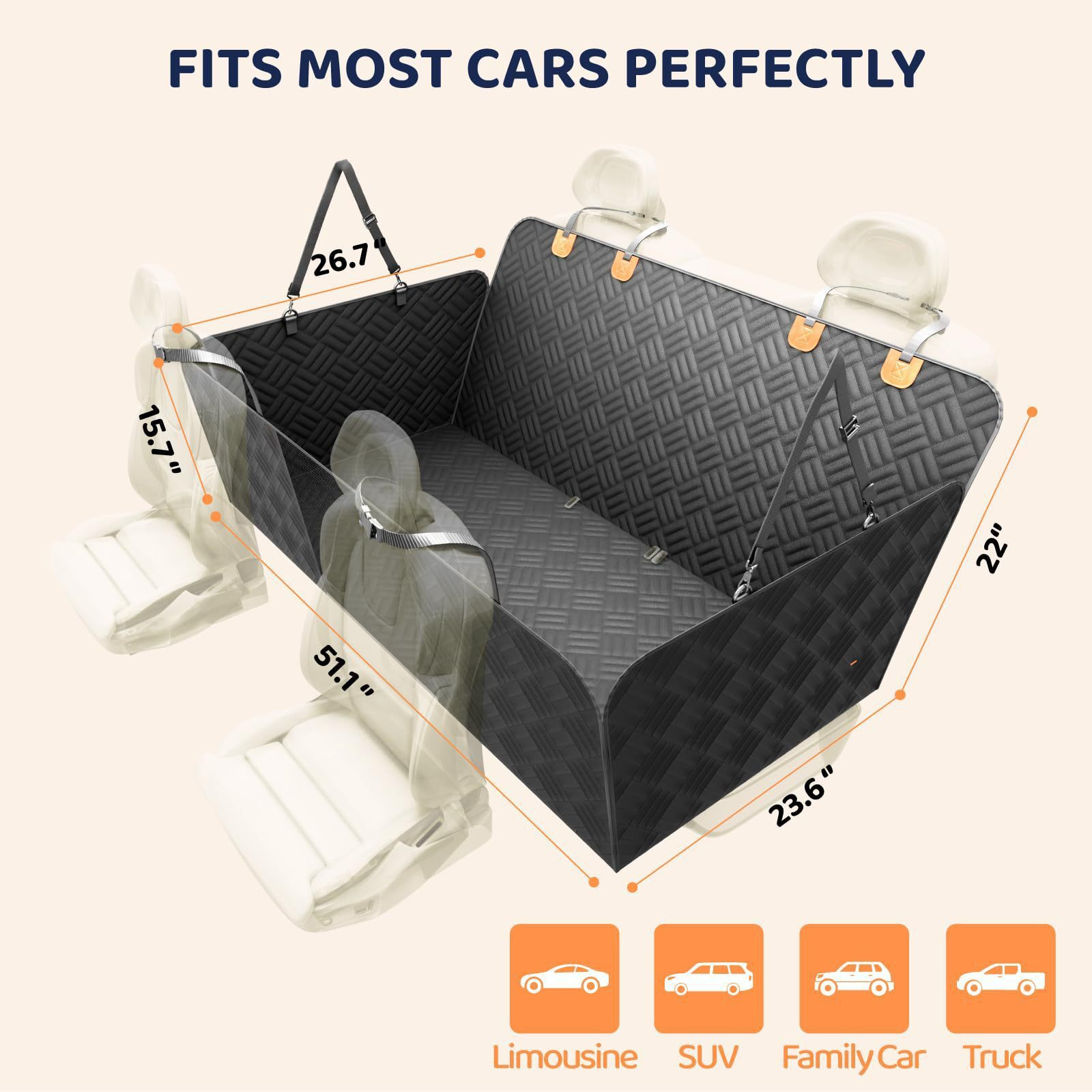 Pet Car Seat Cover for Backseat
