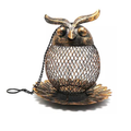 Outdoor Iron Owl Hummingbird Feeder for Courtyards