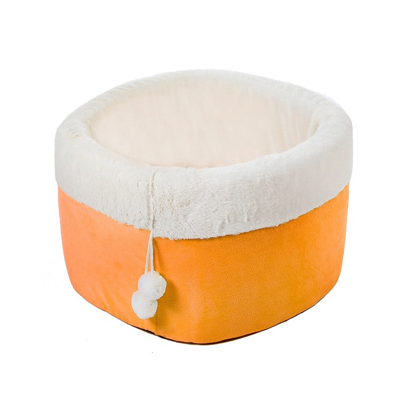 Winter Plush Cat Bed