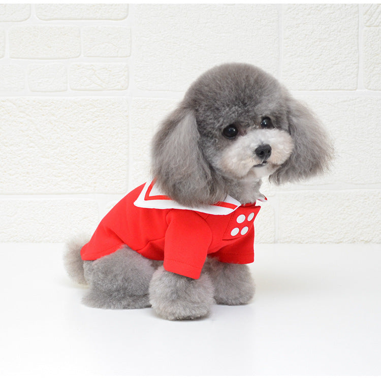Pet Dog Sailor Outfit for Autumn/Winter Apparel