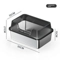 Stainless Steel Semi-Closed Litter Box