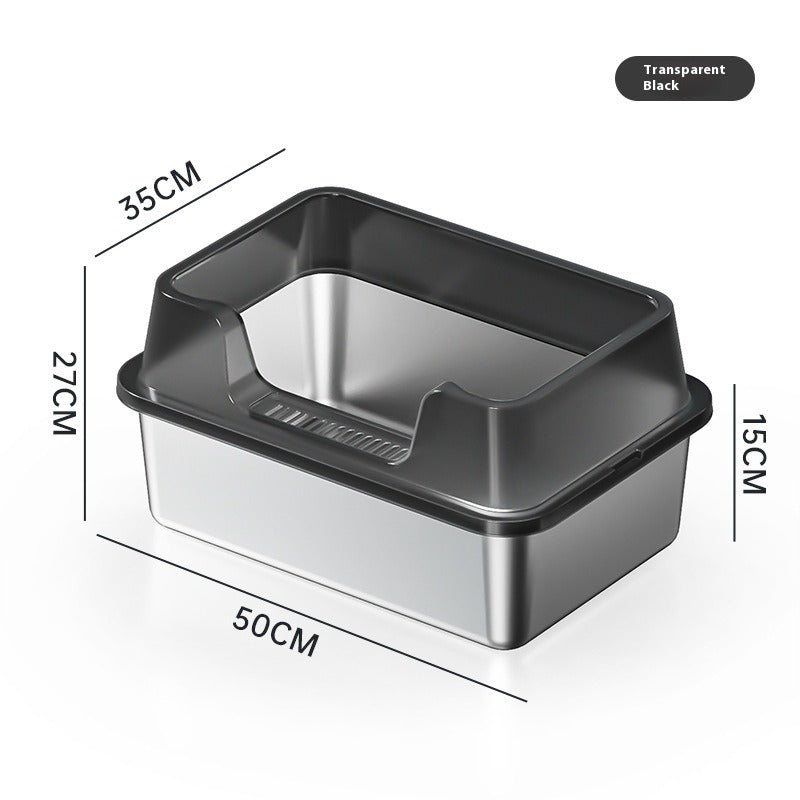 Stainless Steel Semi-Closed Litter Box