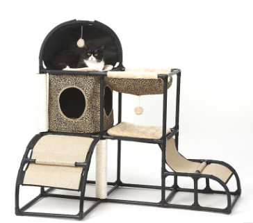 Multi-Functional Cat Tree with Sisal Rope and Bed