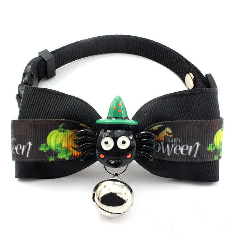 Halloween Cat Neck Strap with Ribbon Bow