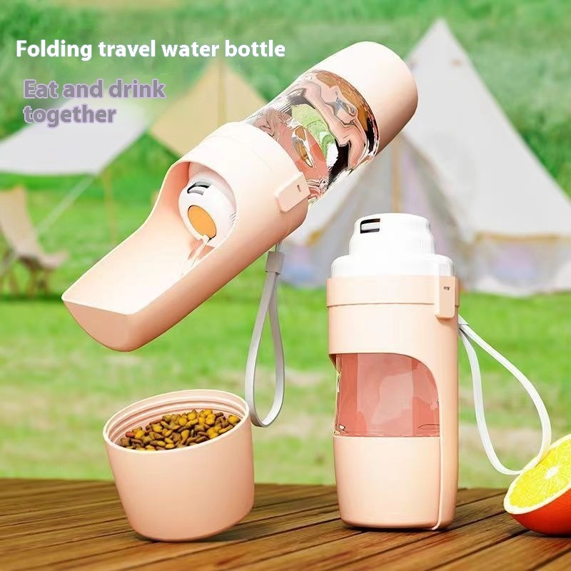 2-in-1 Travel Dog Water Bottle and Feeder