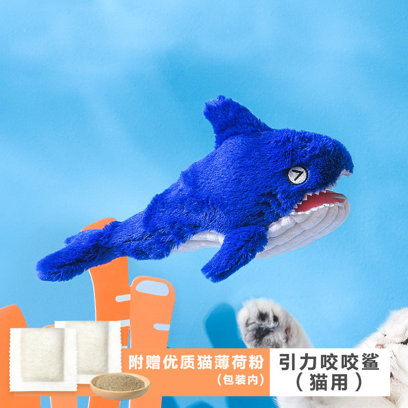 USB Rechargeable Jumping Lobster Cat Toy Plush Chew